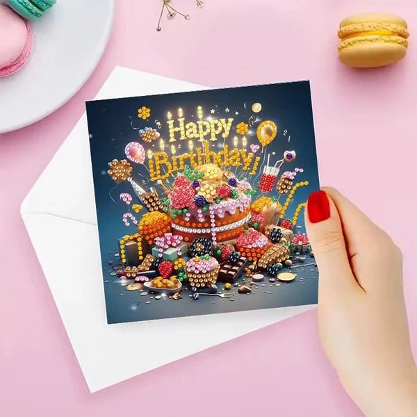Diamond Painting Kaarten - Verjaardag - Rozen - sfeerbeeld 