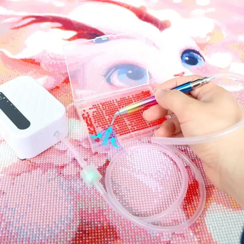 Elektrische Diamond Painting Pen - Zonder Wax - Meerdere Steentjes - Glittercraft