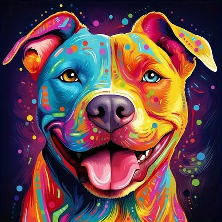Diamond Painting - Hond - 30X30CM - Rond - Glittercraft