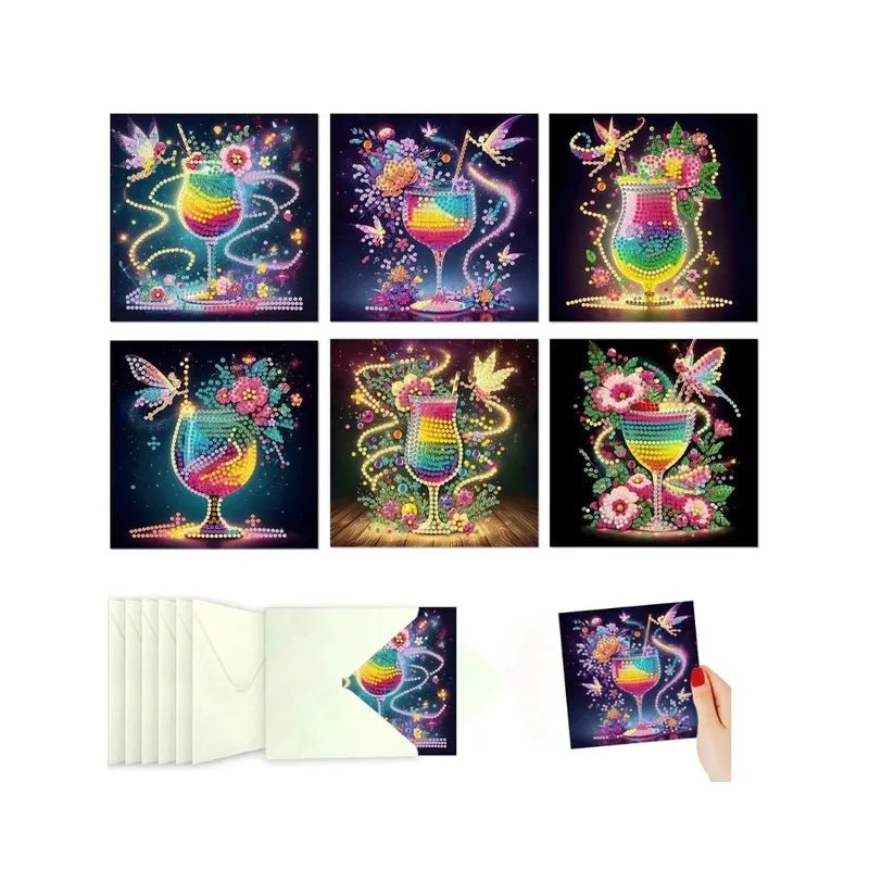Diamond Painting Wenskaarten - Kleurrijke Cocktail