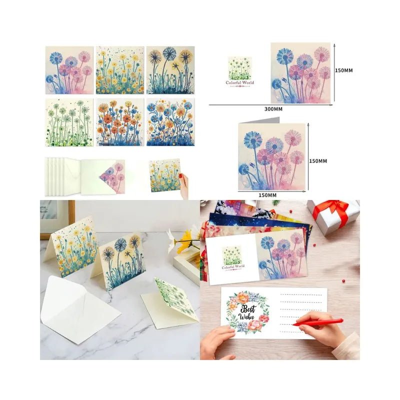 Diamond Painting Kaarten - Paardenbloemen - Glittercraft