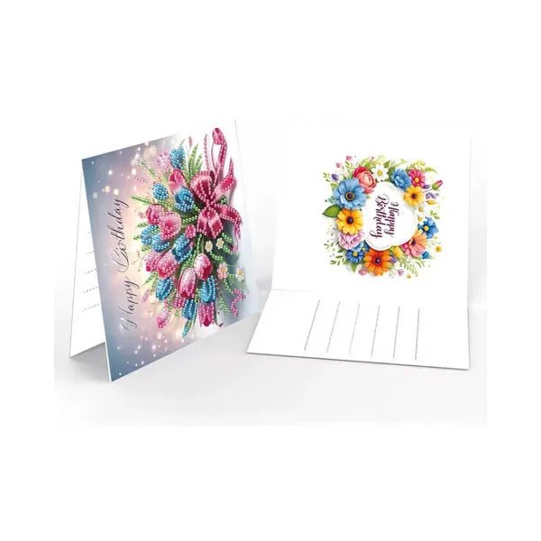 Diamond Painting Kaarten - Verjaardag - Bloemen 