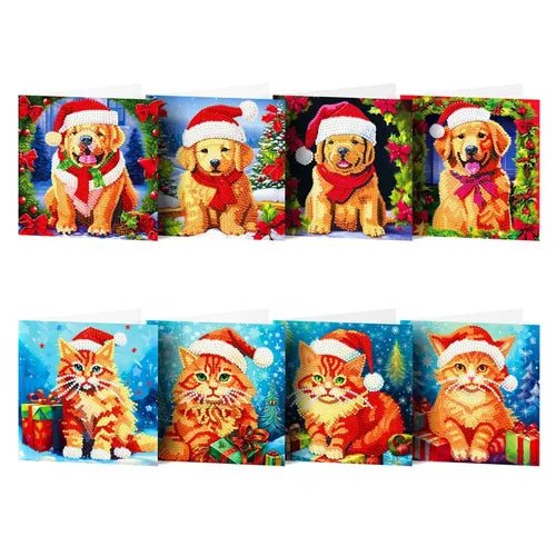 Diamond Painting Kerstkaarten - 8 Stuks - Glittercraft
