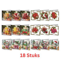 Diamond Painting Kerstkaarten 18 Stuks - Glittercraft
