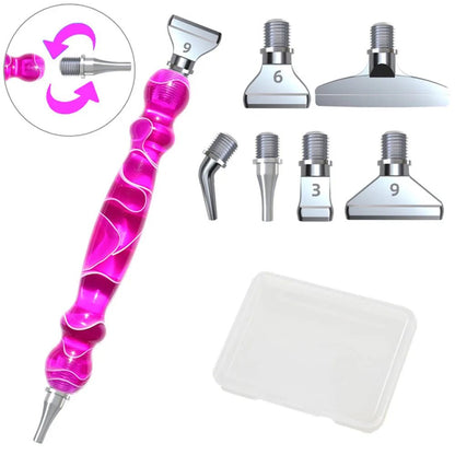 Diamond painting pen - 6 metalen opzetstukjes - Glittercraft