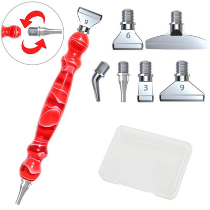 Diamond painting pen - 6 metalen opzetstukjes - Glittercraft